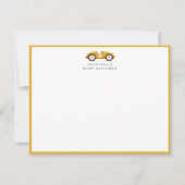 Gele Retro Auto Kraam Briefkaart (Voorkant)