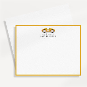 Gele Retro Auto Kraam Briefkaart