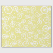 Gele  Retro Bicycle Boy's Name op Cadeaupapier (Vlak)