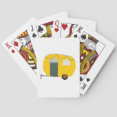 Gele Retro Camper Van met Feeënlichtjes Pokerkaarten (Achterkant)