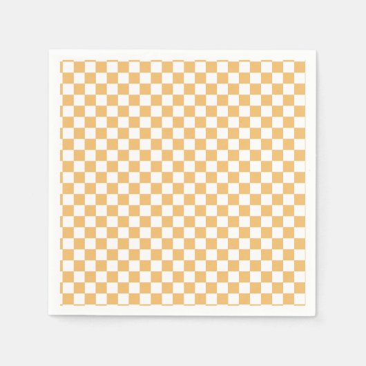 Gele Retro Checker verjaardag Servet (Voorkant)