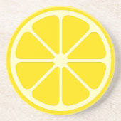 Gele Retro Citroen Decor Slice Gele Onderzetters (Voorkant)
