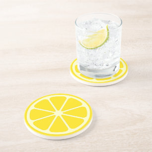 Gele Retro Citroen Decor Slice Gele Onderzetters