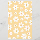 Gele Retro Daisy Baby shower Bingo Flyer (Achterkant)