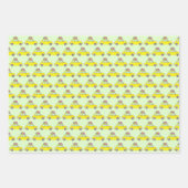 Gele Retro Fiat 500 kerstcadeautjes Waterverf Inpakpapier Vel (Voorkant 3)