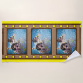 Gele Retro Film Strip Foto Strandlaken (Voorkant)