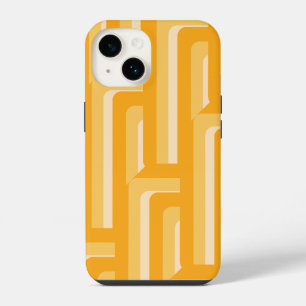 Gele Retro Geometrische Patroon iPhone 14 Hoesje