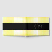 Gele Retro geruit patroon bruiloft Gastenboek (Volledig)
