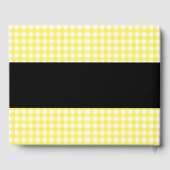 Gele Retro geruit patroon bruiloft Gastenboek (Achterkant)