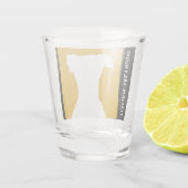 Gele Retro Italiaans Grijshond Iggy Shot Glass Shot Glas (Achterkant)