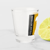Gele Retro Italiaans Grijshond Iggy Shot Glass Shot Glas (Links)