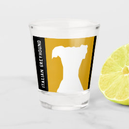 Gele Retro Italiaans Grijshond Iggy Shot Glass Shot Glas