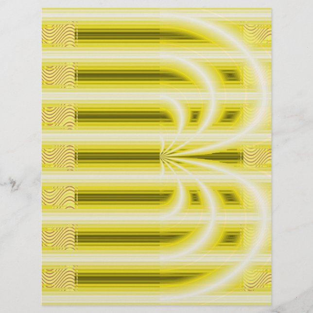 Gele Retro-Kathedraal Scrapbook Papier 2-zijdig Pa (Voorkant)
