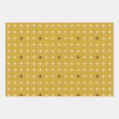 Gele Retro Mid Century Moderne Kattenkerst Inpakpapier Vel (Voorkant 2)