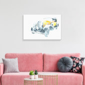 Gele retro oldtimer. canvas afdruk (Insitu (Woonkamer))