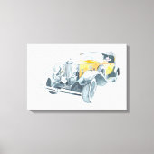 Gele retro oldtimer. canvas afdruk (Voorkant)