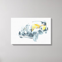 Gele retro oldtimer.