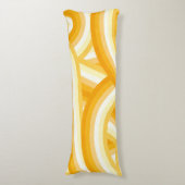 Gele Retro Regenboog Stripes Patroon Lichaamskussen (Voorkant Verticaal)