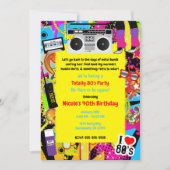 Gele retro-thema van 80's uit de jaren tachtig: Bi Kaart (Voorkant)