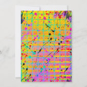 Gele retro-thema van 80's uit de jaren tachtig: Bi Kaart (Achterkant)