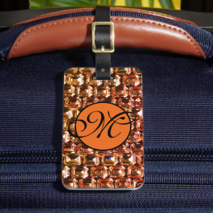 Gele Rhinestone gele diamanten edelsteen Bagagelabel