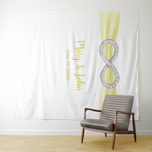 Gele Ribbon Diamond Infinity Wedding Backdrop Wandkleed (In Situ (horizontaal))