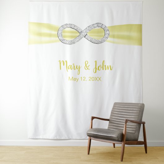 Gele Ribbon Diamond Infinity Wedding Backdrop Wandkleed (In situ)