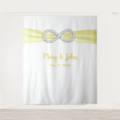Gele Ribbon Diamond Infinity Wedding Backdrop Wandkleed (Voorkant)