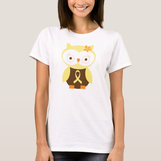 Gele Ribbon Owl Bewustheid T-shirt (Voorkant)