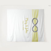 Gele ribbon Silver Infinity Wedding Backdrop Wandkleed (Voorkant (horizontaal))