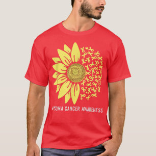 Gele Ribbon Sunflower Sarcoma Cancer Awareness T-shirt