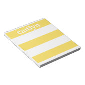 Gele ringby Stripes gepersonaliseerd Notitieblok (Schuin)