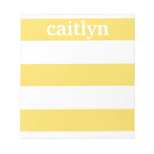 Gele ringby Stripes gepersonaliseerd Notitieblok