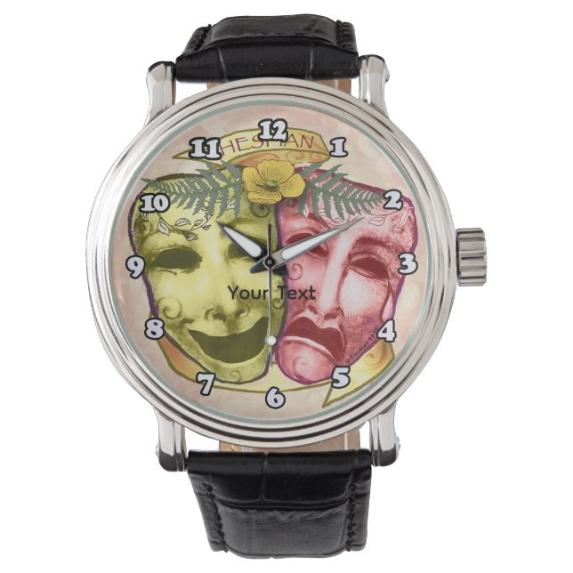 Gele Rode Actormaskers Horloge (Voorkant)
