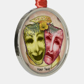 Gele Rode Actormaskers Metalen Ornament (Rechts)