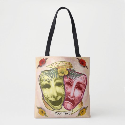 Gele Rode Actormaskers Tote Bag (Voorkant)