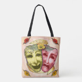 Gele Rode Actormaskers Tote Bag (Achterkant)
