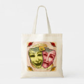 Gele Rode Actormaskers Tote Bag (Achterkant)