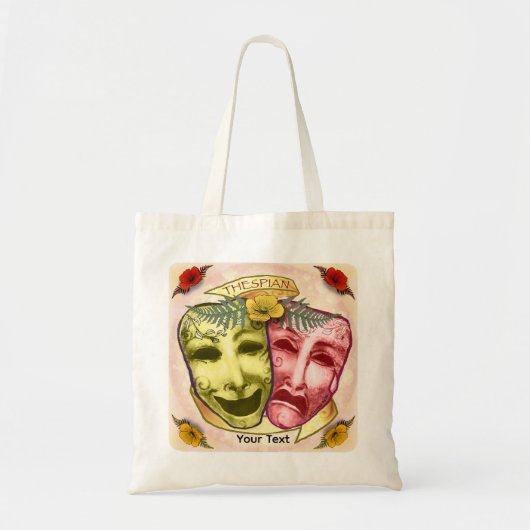 Gele Rode Actormaskers Tote Bag (Voorkant)