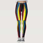 Gele Rode Blauwe Driehoeken Leggings (Voorkant)