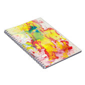 Gele rode blauwe groene Sjabloon Trendy Modern Notitieboek (Rechterzijde)
