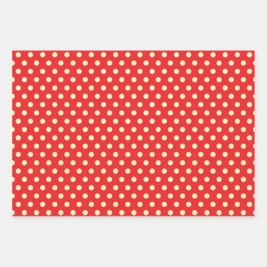 Gele rode bruine kerst Holly Pine Cones Stippen Inpakpapier Vel (Voorkant 2)