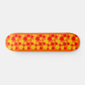 Gele & Rode Bubbel Stippen op Oranje Skateboard (Horizontaal)