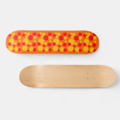 Gele & Rode Bubbel Stippen op Oranje Skateboard (Horizontaal)