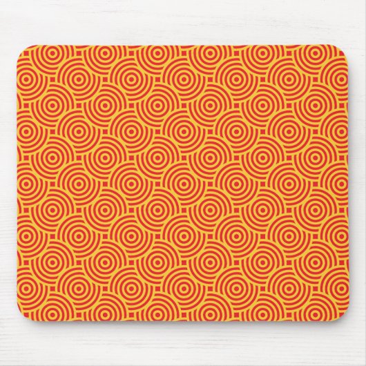Gele rode cirkels Mousepad Muismat (Voorkant)