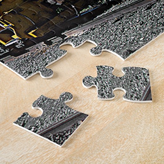 Gele Rode Diesel Locomotief Trein Spoorweg Legpuzzel (Zijkant)