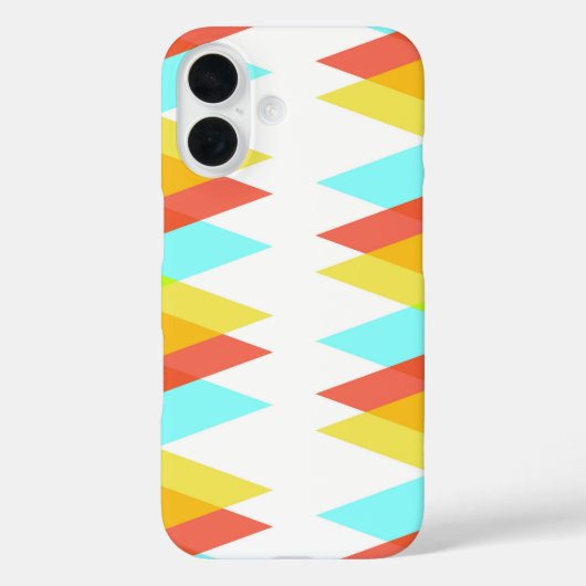 Gele, rode en cadetblauwe driehoeken Case-Mate iPhone case (Achterkant)