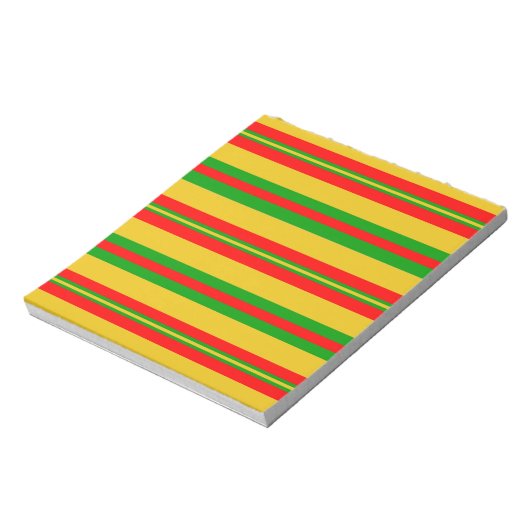 Gele, rode en groene Benin Stripes 2 Notitieblok (Linkerzijde)