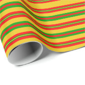 Gele, rode en groene Benin Stripes Cadeaupapier (Rol Hoek)
