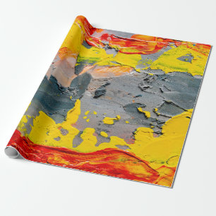 Gele, rode en groene verf cadeaupapier